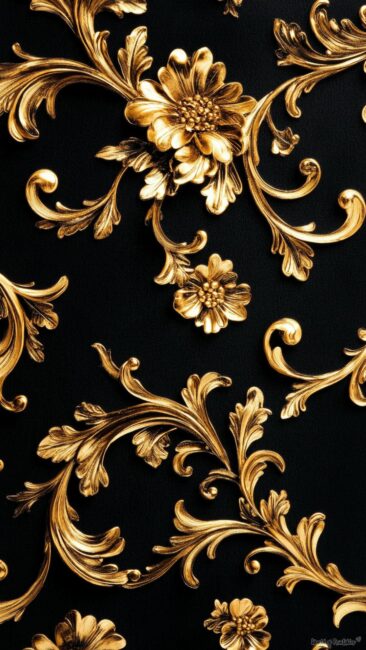Dramatic Black Rococo Phone Backgrounds
