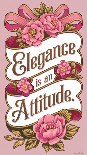 Elegance is an Attitude Pink Rococo Phone Backgrounds