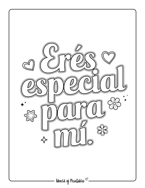 Eres Especial Para Mi Spanish Mothers day Coloring page
