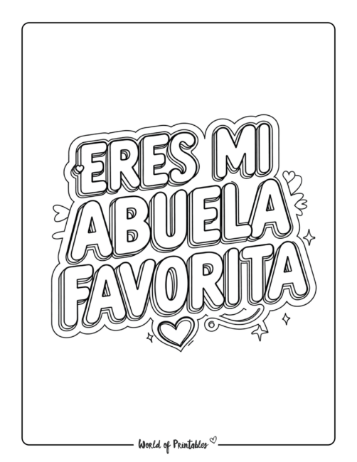 Eres Mi Abuela Favorita Coloring Page