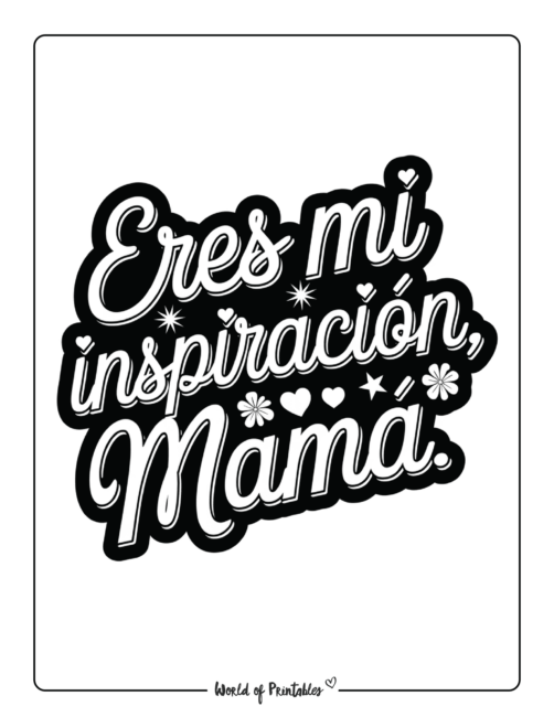 Eres Mi Inspiracion Mama coloring page