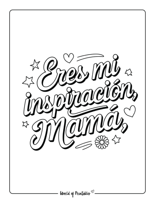 Eres Mi Inspiraction Mama página para colorear
