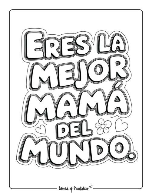 Eres la mejor mamá del mundo imprimible para colorear