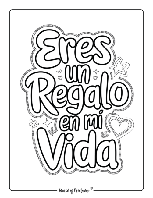 Eres un Regalo en mi Vids coloring page