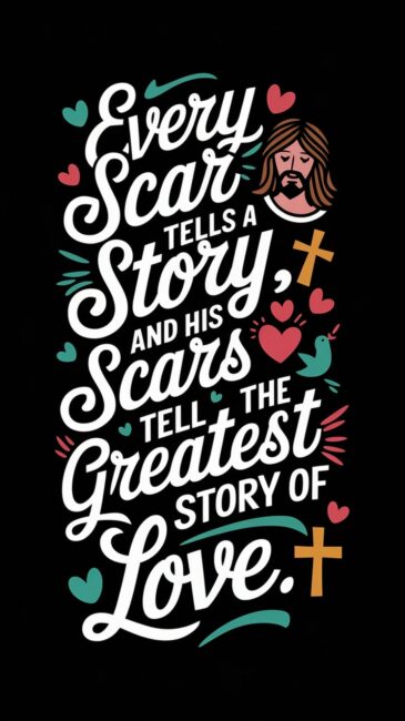 Every scar tells a story, and His scars tell the greatest story of love Jesus Background