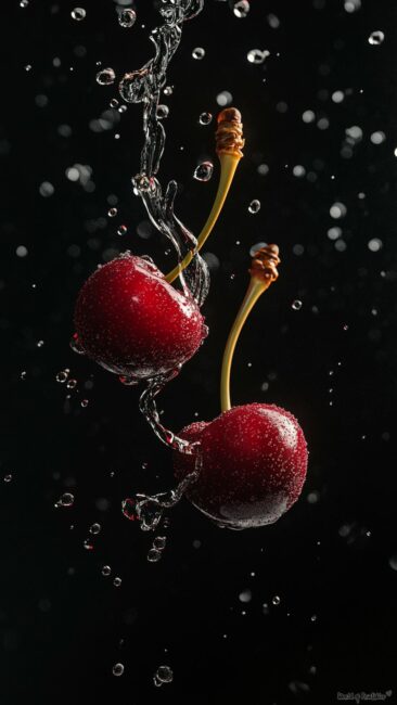 Falling Dark Cherry Wallpaper