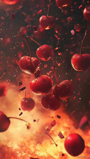 Fire and Cherry Wallpaper