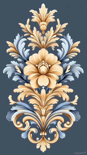 Floral Damask Rococo Phone Backgrounds