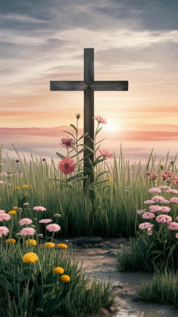 Floral Jesus Cross Wallpaper