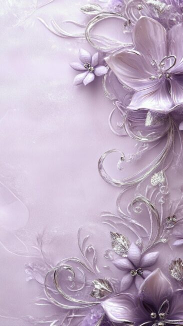 Floral lavender Rococo Aesthetic Wallpapers