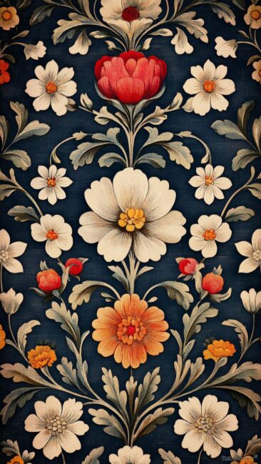 Floral pattern Rococo Phone Backgrounds