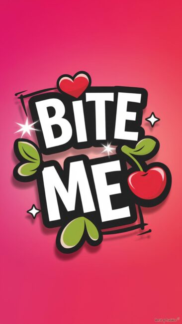Fun Bite Me Cherry Wallpaper