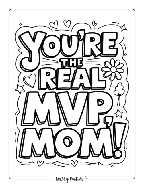 Fun mothers day coloring page