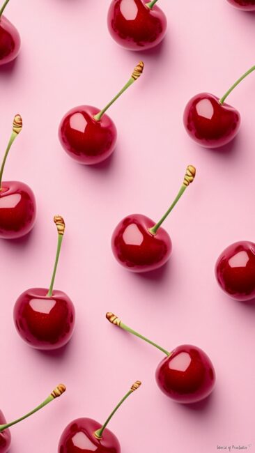 Girly Cherry Pattern Background