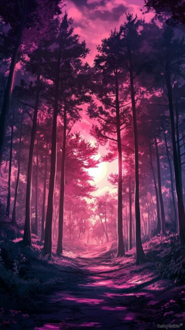 Glowing Forest Aura Phone Backgrounds