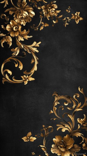 Gold and Black Rococo Style Wallpapers