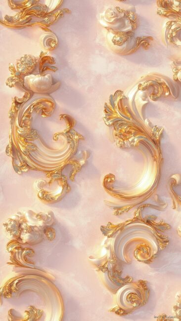 Golden Swirls Rococo Wallpapers for Phone