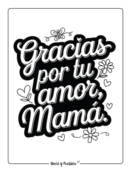 Gracias por tu amor, mamá página del Día de las Madres