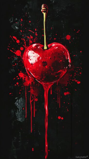 Grunge Cherry Paint Splatter Wallpaper
