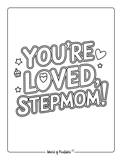 Happy Mother’s Day Coloring Page for Stepmom