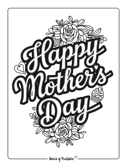Happy Mothers Day Coloring Sheet