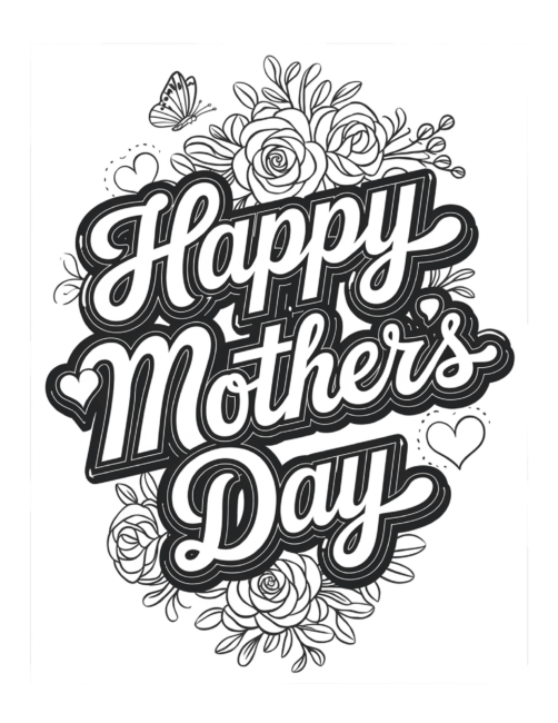 Happy Mother&rsquo;s Day cards to color