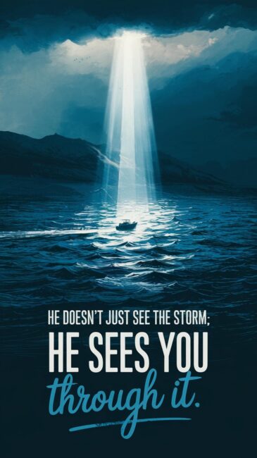 He Doesn't Just See the Storm, He sees you through it Jesus Wallpaper