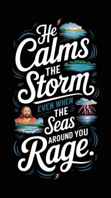 He calms the storm even when the seas around you rage Jesus Background