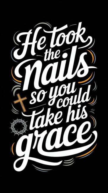 He took the nails so you could take his grace Jesus Background