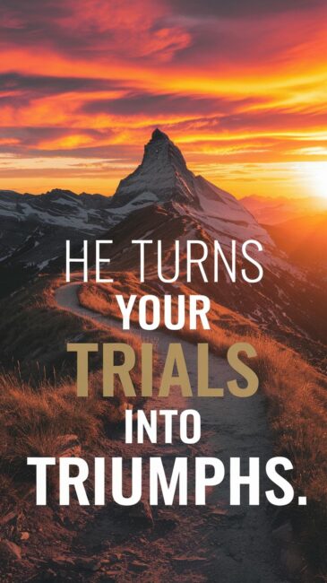 He turns your trials into triumphs christian wallpaper