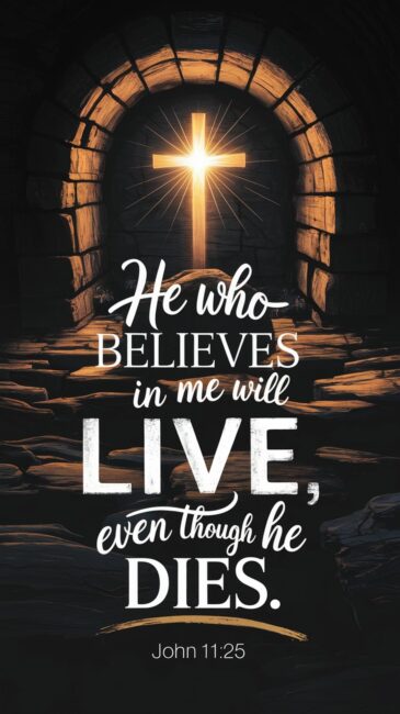 He who believes in me will live, even though he dies Jesus Wallpaper