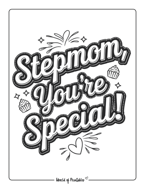Heartwarming Mother’s Day Coloring Page for Step-Parent