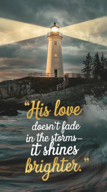 His love doesn't face in the storms - it shines brighter Jesus Wallpaper