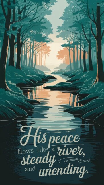His peace flows like a river, steady and unending Jesus Wallpaper