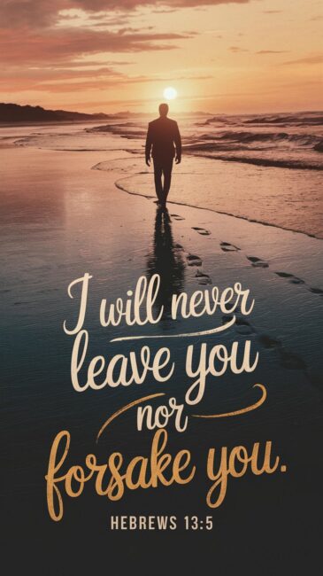 I will never leave you nor forsake you Bible Wallpaper