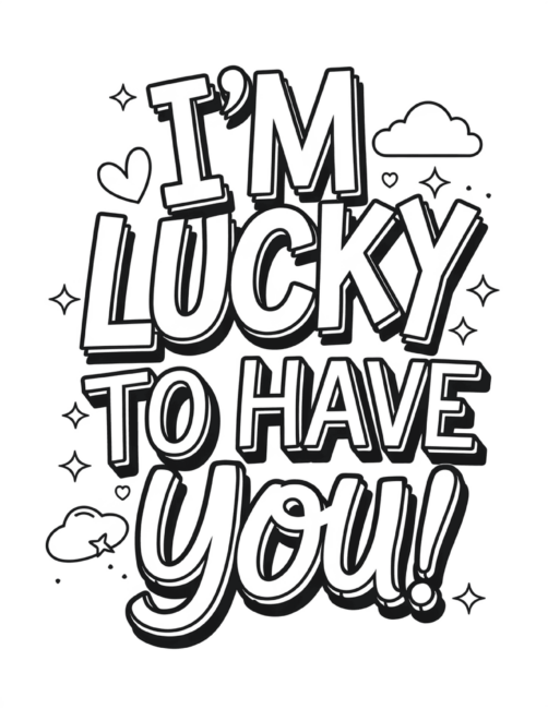 I&rsquo;m Lucky to Have You Mother&rsquo;s Day cards to color