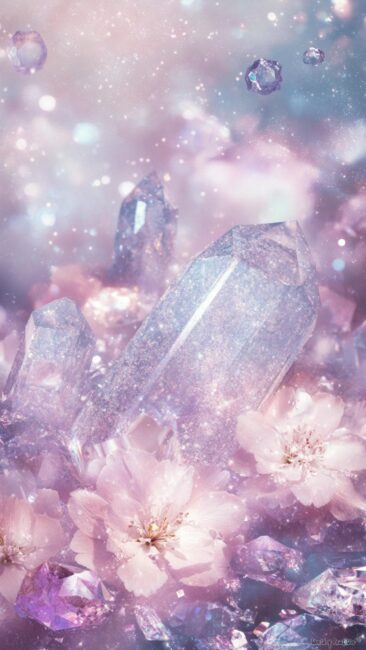 Iridescent Gems and Flowers Aura Phone Backgrounds