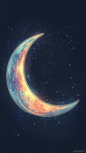 Iridescent Moon Aura Phone Backgrounds