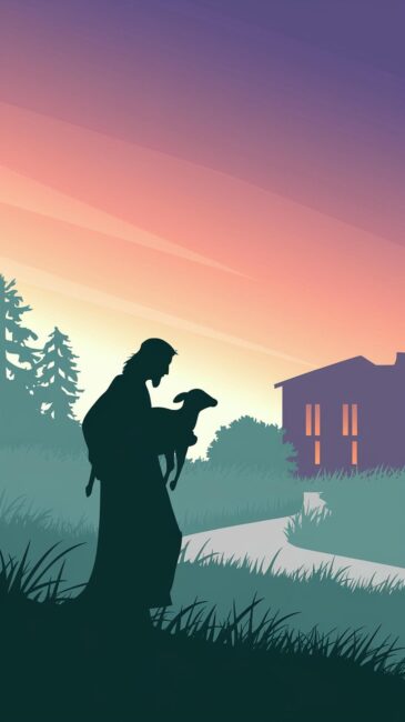 Jesus Carrying a Lamb Christian Wallpaper