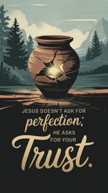 Jesus Doesn't ask for perfection, He asks for your trust Religious Wallpaper