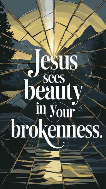 Jesus Sees Beauty in your Brokenness Religious Wallpaper