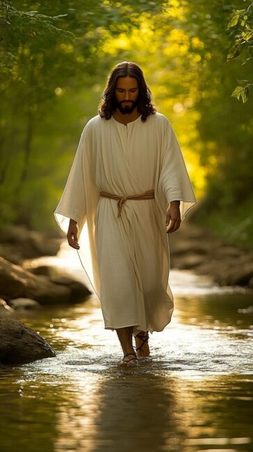 Jesus Walking in the Forest Jesus Wallpaper