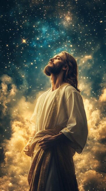 Jesus and the stars Wallpaper