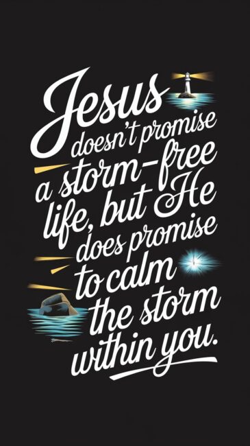 Jesus doesn't promise a storm free life but he does promise to calm the storm within you Jesus Wallpaper