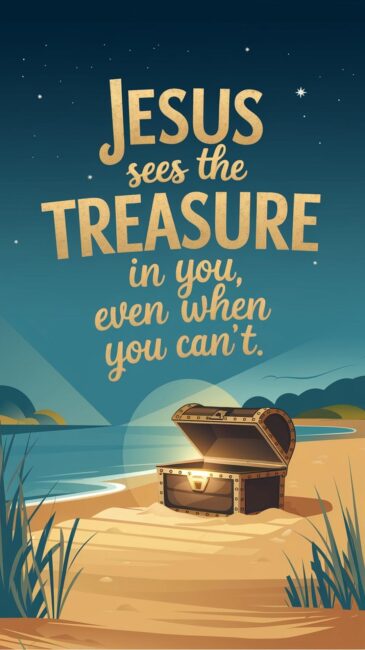 Jesus sees the treasure in you even when you can't Jesus Wallpaper