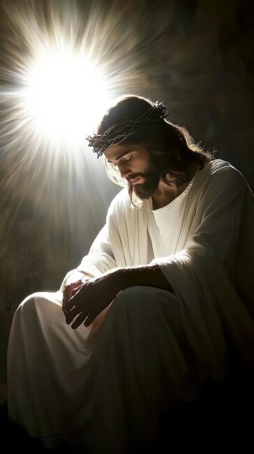 Jesus sitting with God Christian Wallpaper