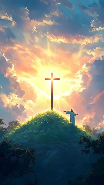 Jesus stood at the cross Christian Wallpaper