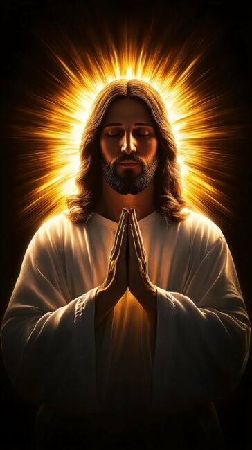 Jesus with hands in Prayer Wallpaper