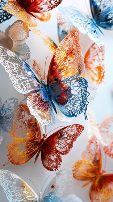 Lace Butterflies Rococo Wallpapers for Phone