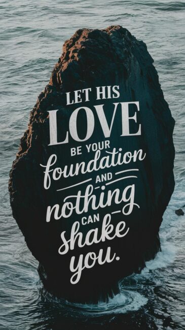 Let His love be your foundation and nothing can shake you Christian Wallpaper